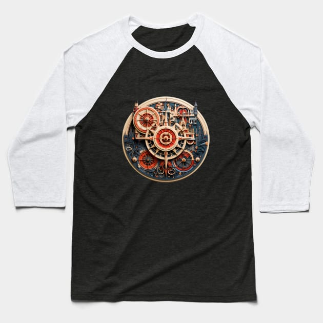 Geometric gears Baseball T-Shirt by TotaSaid